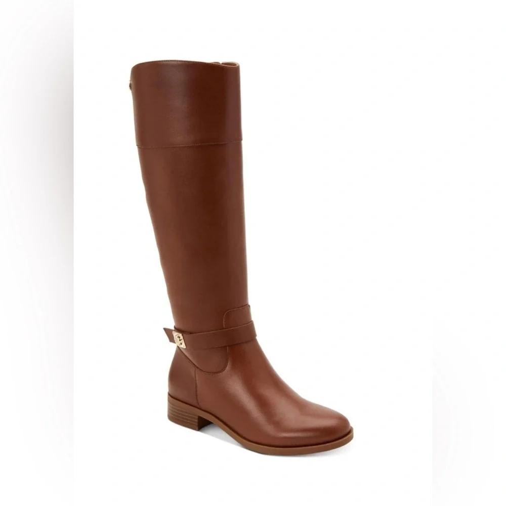 Charter Club Womens Johannes Leather Tall Knee-High Boots Brown